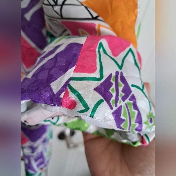 Vtg JORDANA USA colorful blazer lined shoulder pads lightweight abstract funky L - Picture 6 of 11